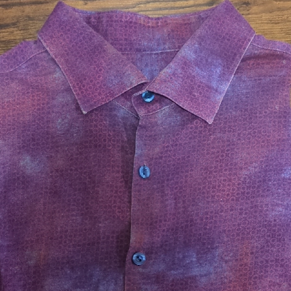 Stone Rose Size 6 Short Sleeve Purple Casual Button Down Shirt EUC